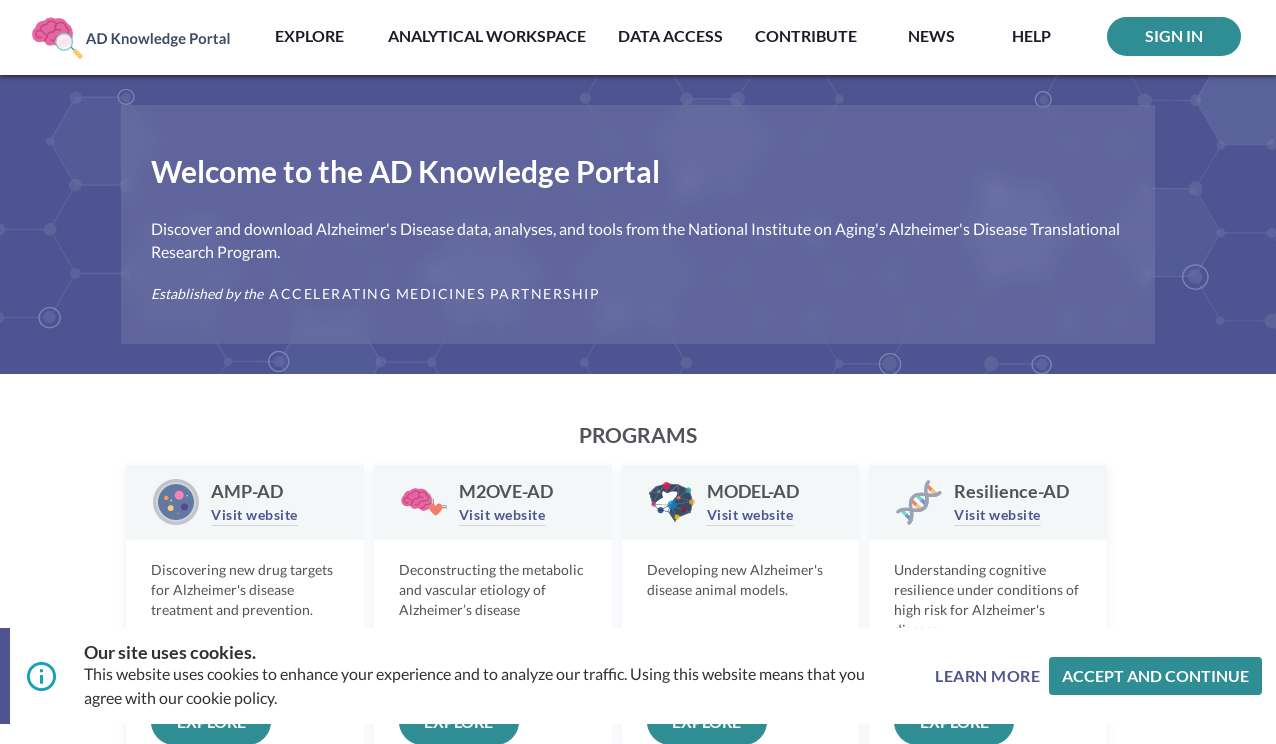 The AD Knowledge Portal: A Repository for Multi-Omic Data on Alzheimer ...