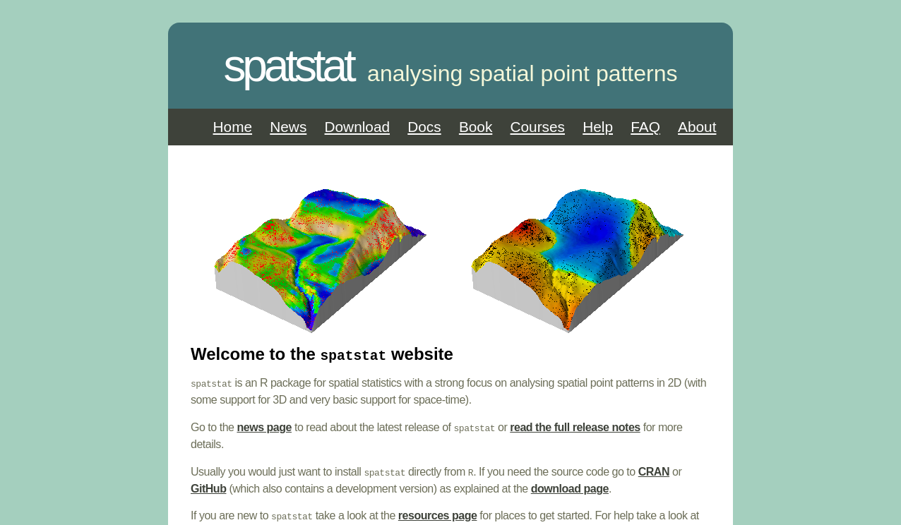 Spatstat: An R package for spatial statistics with a strong focus on ...
