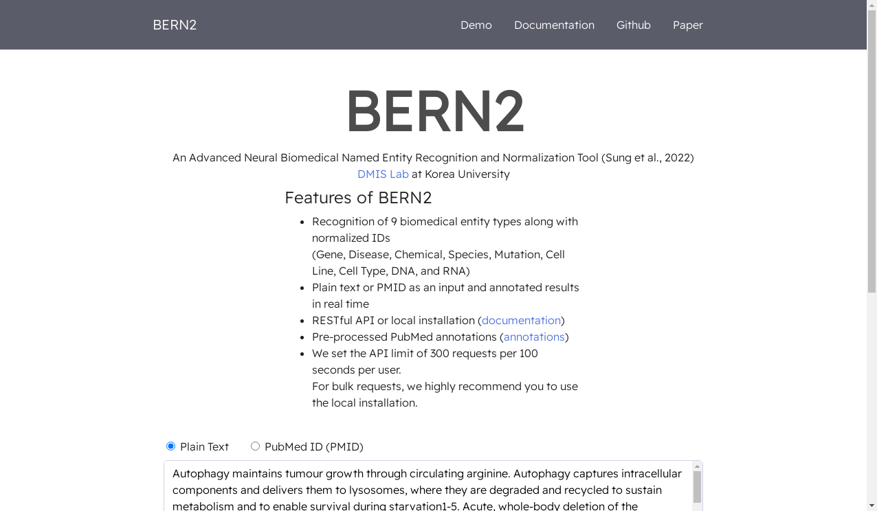 BERN2: BERN2 (Advanced Biomedical Entity Recognition and Normalization ...