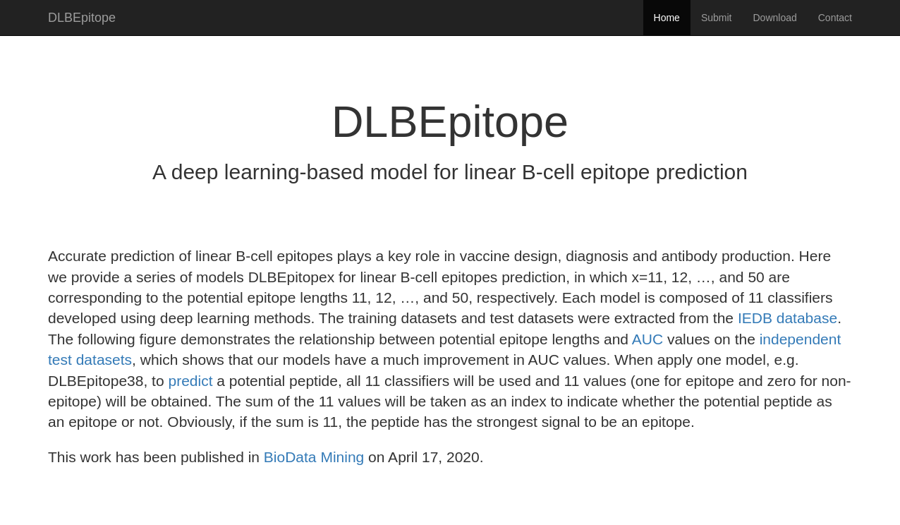 DLBEpitope: Deep learning methods improve linear B-cell epitope ...