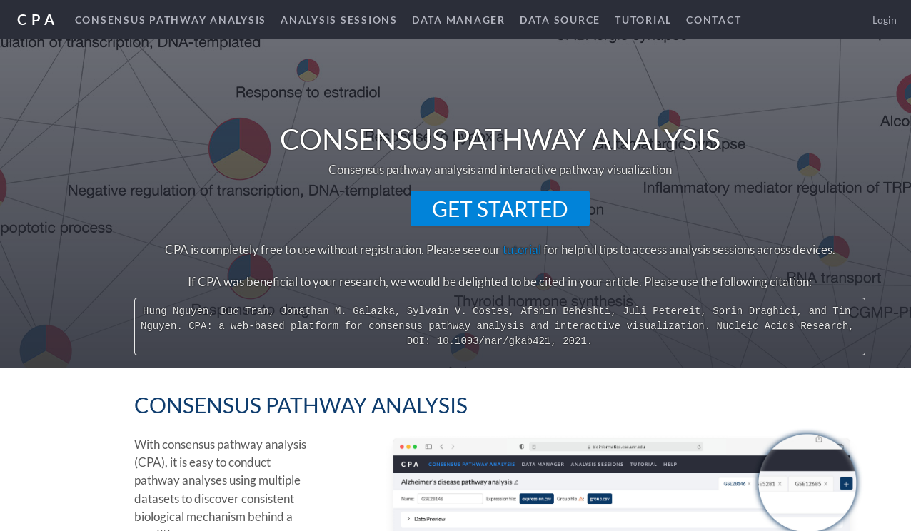 CPA: a web-based platform for consensus pathway analysis and ...