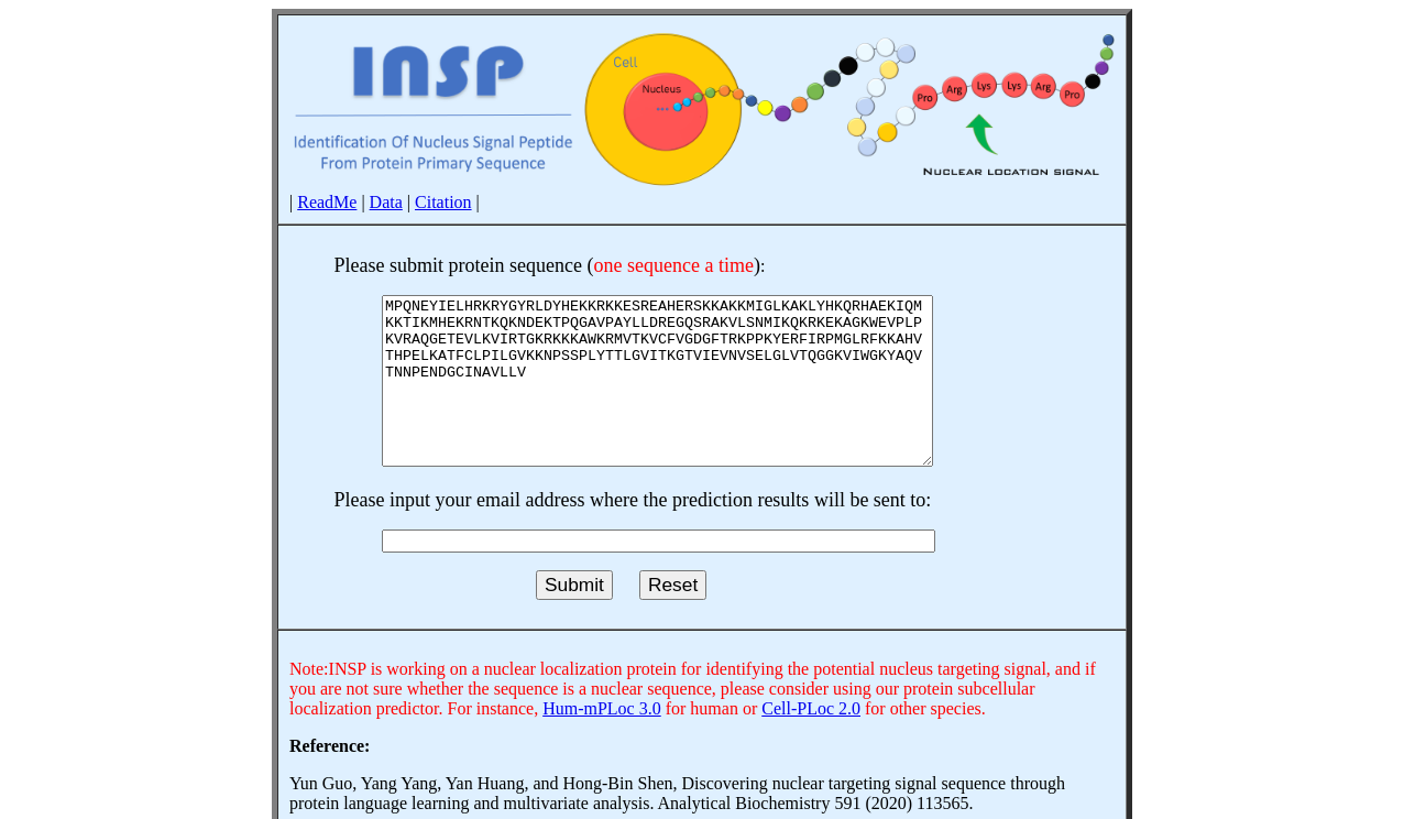 INSP: Discovering nuclear targeting signal sequence through protein ...