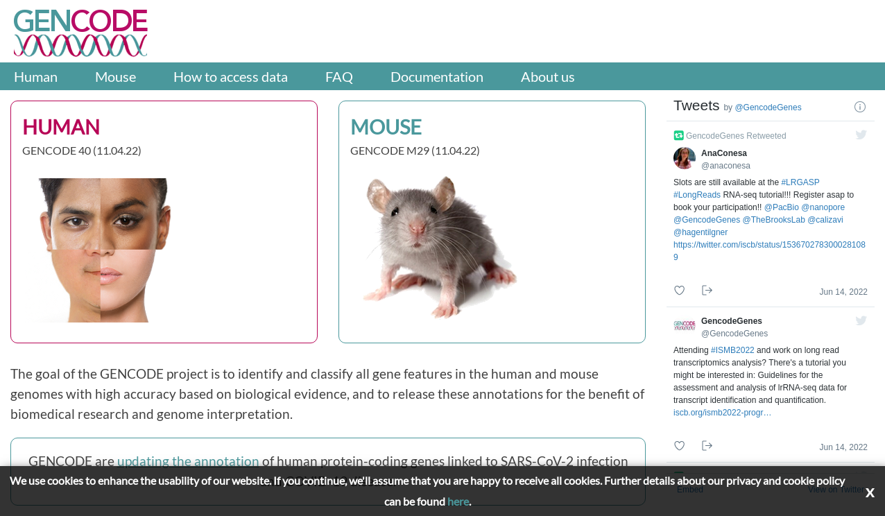 GENCODE: GENCODE 2025: reference gene annotation for human and mouse ...