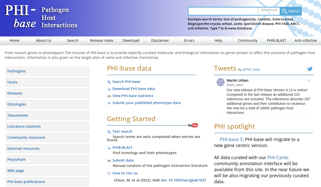 PHI-base: PHI-base - the multi-species pathogen-host interaction ...