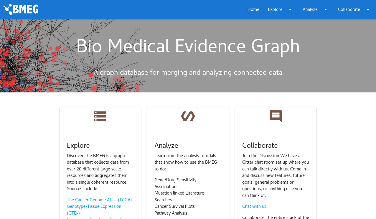 Evidence Graph BMEG: Exploring Integrative Analysis Using the BioMedical Evidence ...