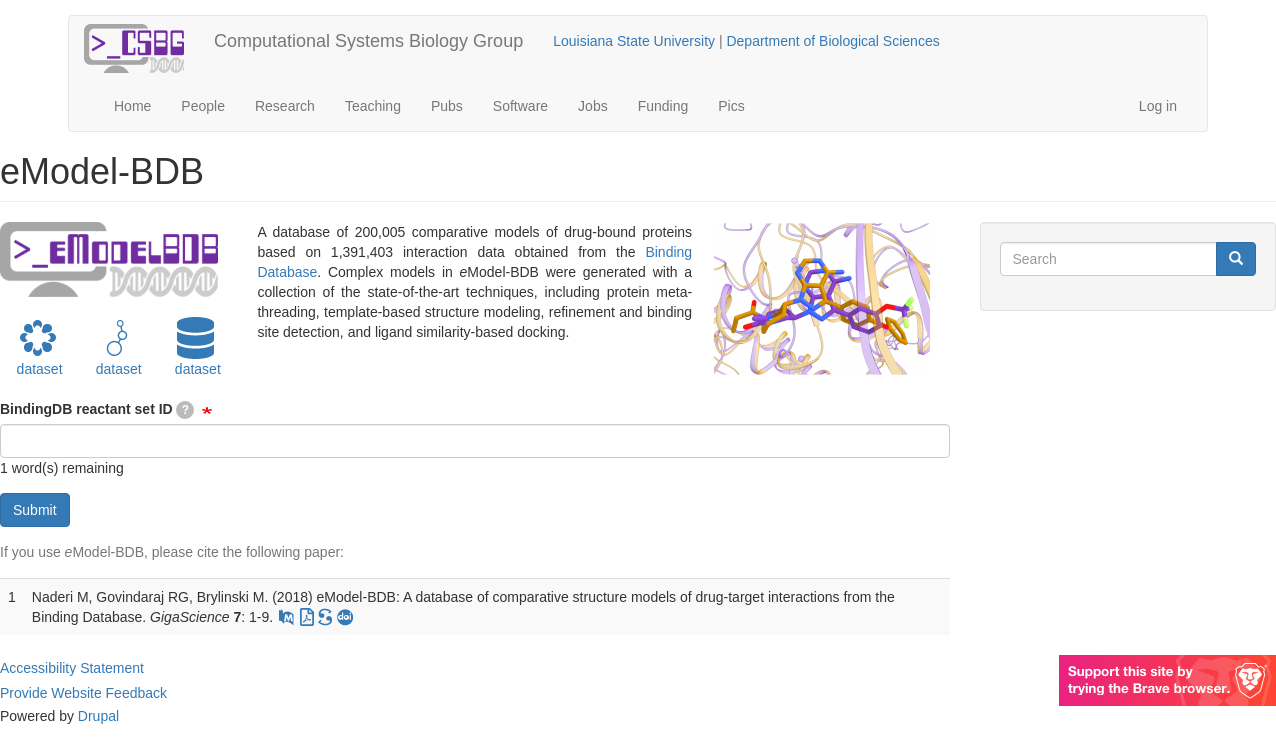 eModel-BDB: a database of comparative structure models of drug-target ...
