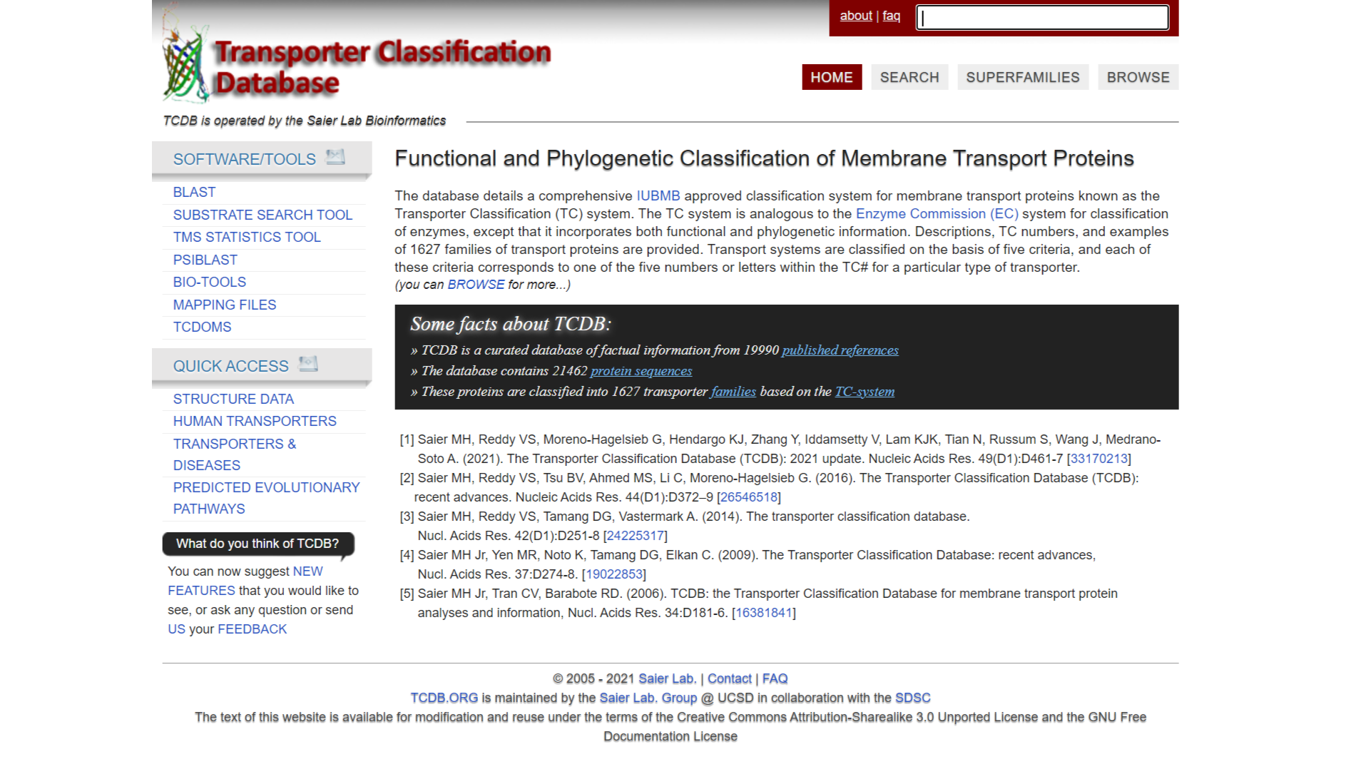 TCDB: The Transporter Classification Database (TCDB): recent advances ...